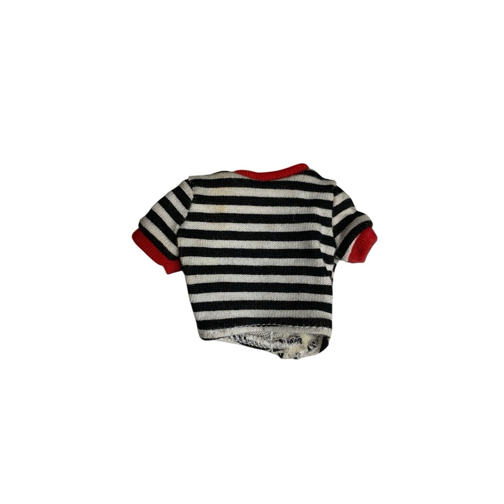 Barbie My Scene Fashion Fever Doll Top Shirt Red Striped Black White Casual